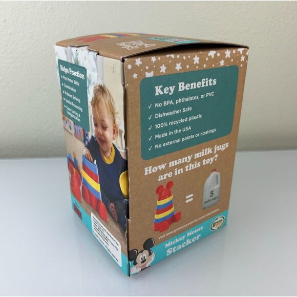 Disney Baby Mickey Mouse Plastic Stacker Toy 6mo+ New, Open Box Green Toys Gift - Picture 8 of 14